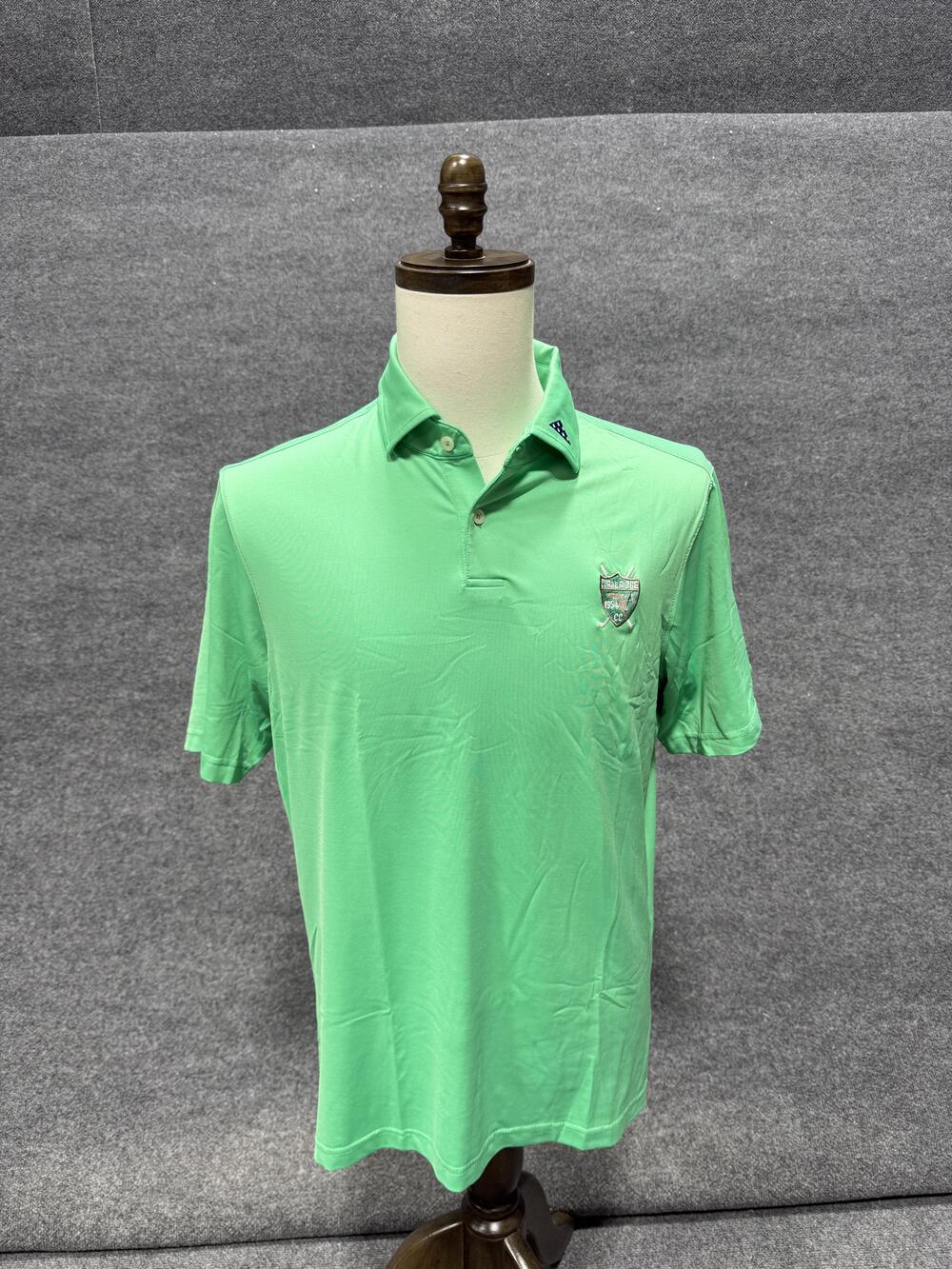 FG Tech Polo Shirt Mens Small Green USA Made Patriotic Golf Performance Top